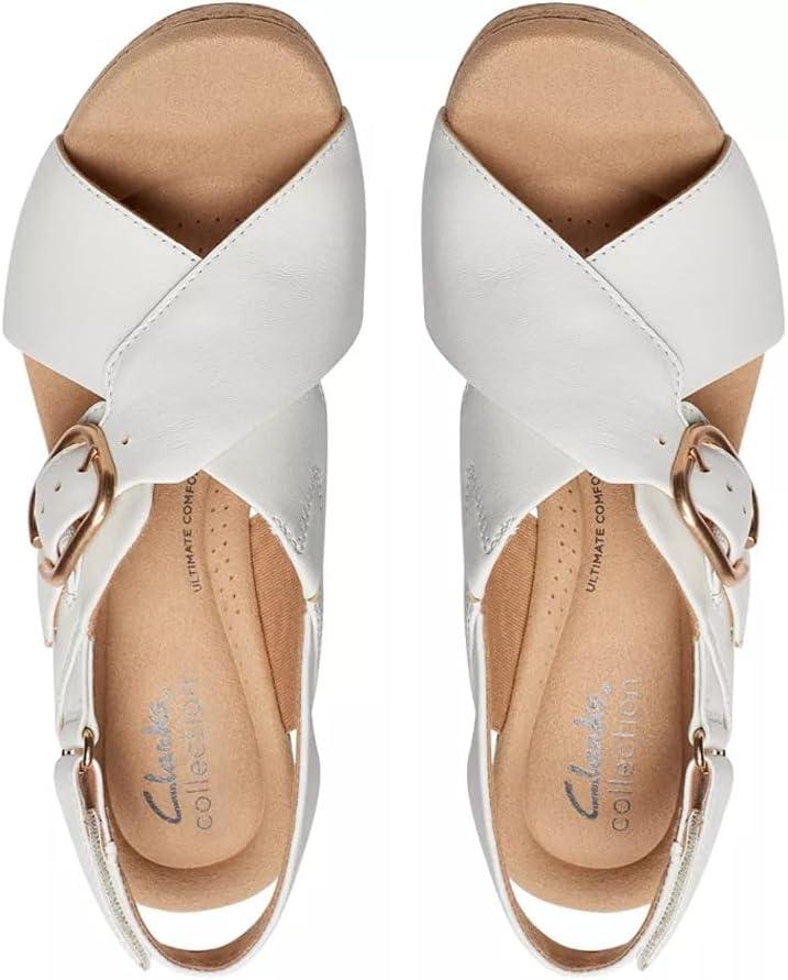 imageClarks Womens Giselle Cove Heeled SandalsOff White Leather