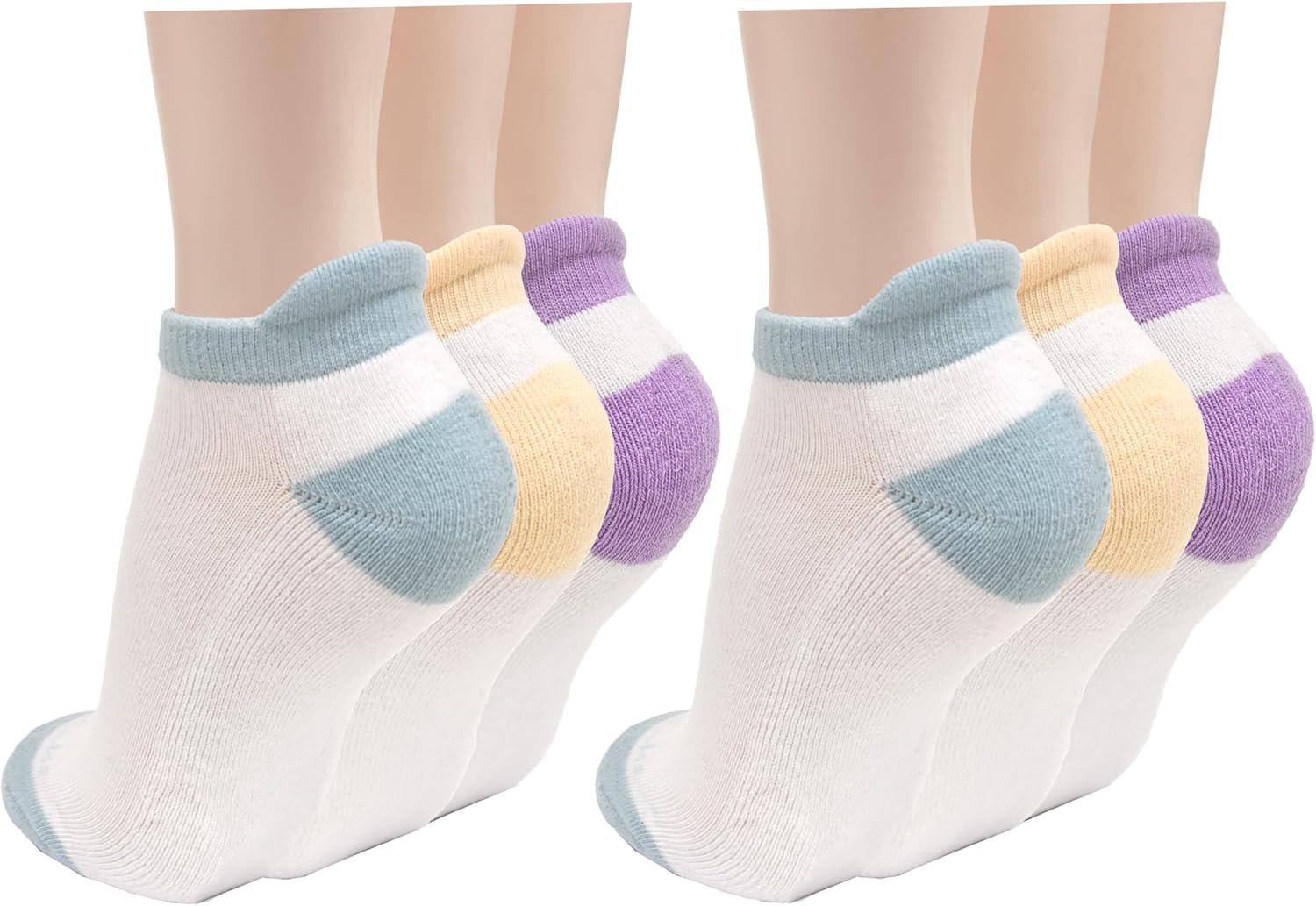 imageClarks Womens Half Cushion Low Cut Tab Socks 6 Pair White Womens 410 Shoe