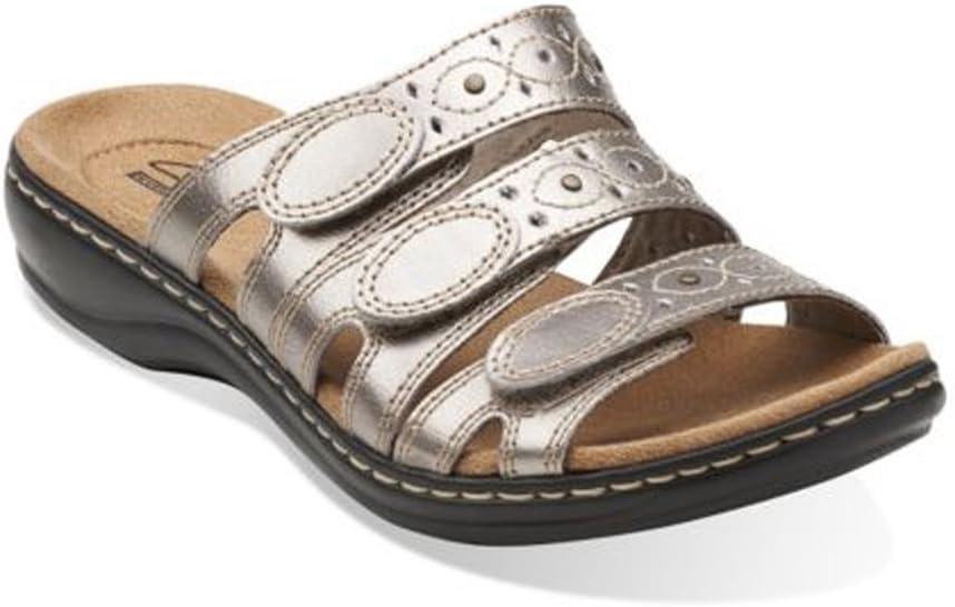 imageClarks Womens Leisa Cacti Q Slide SandalPewter Leather