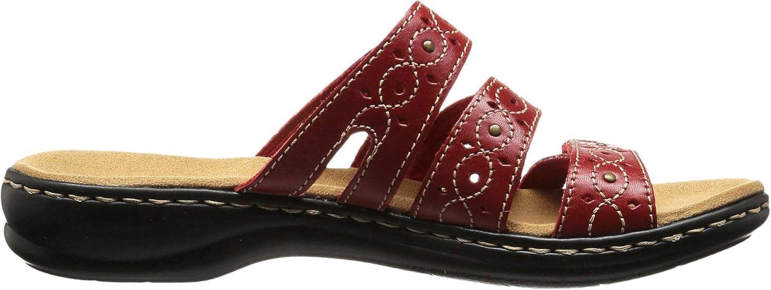imageClarks Womens Leisa Cacti Q Slide SandalRed Leather