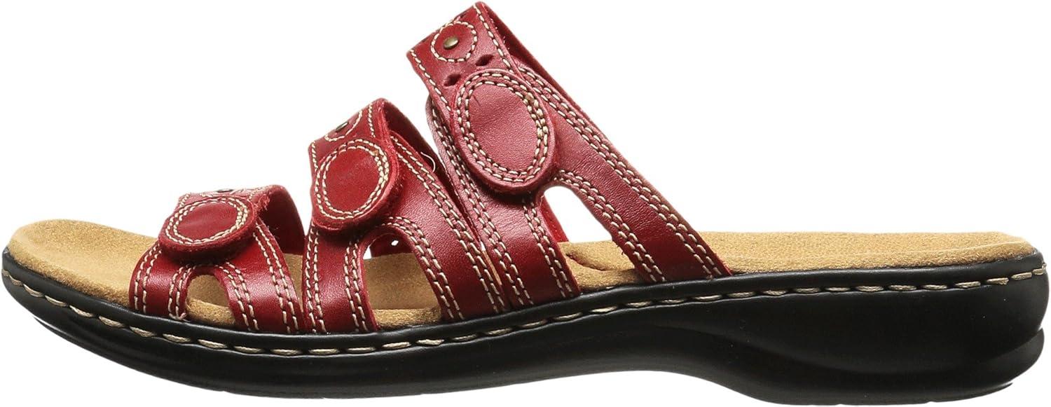 imageClarks Womens Leisa Cacti Q Slide SandalRed Leather
