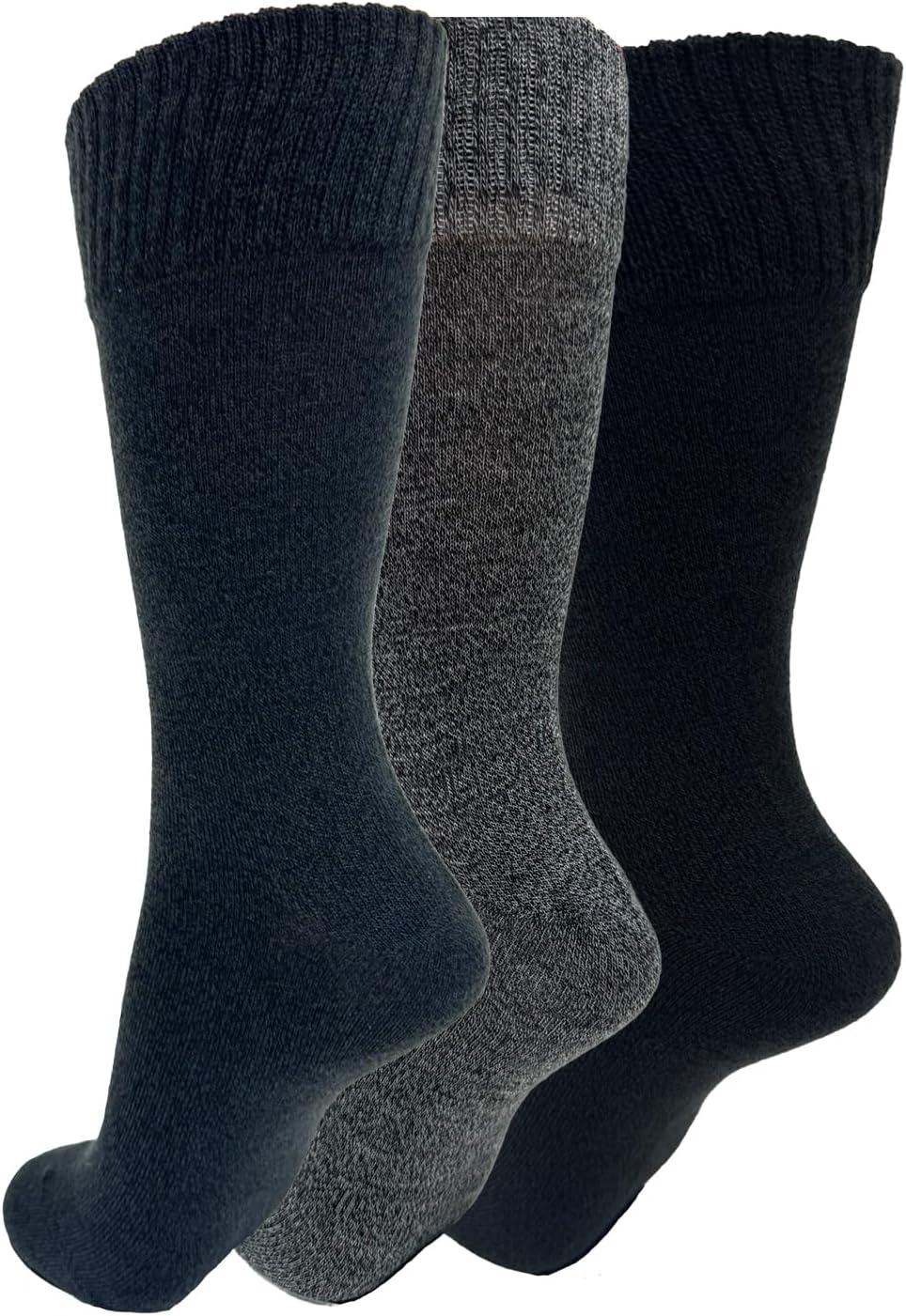 imageClarks Womens Solid Marled Wide Top Crew Socks 3 Pair NavyLt GreyBlack Womens 410 Shoe
