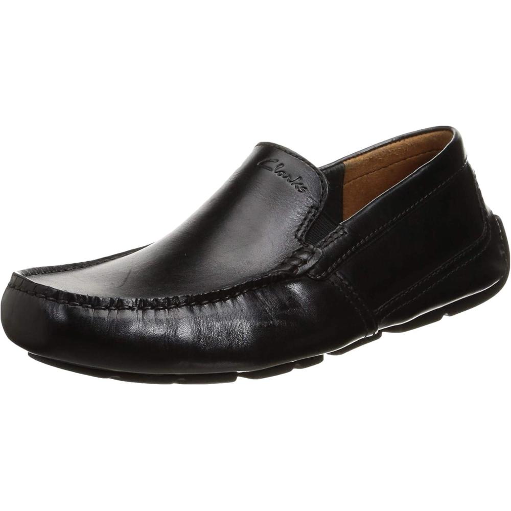 imageClarks Mens Markman Plain Driving Style LoaferBlack Black Leather