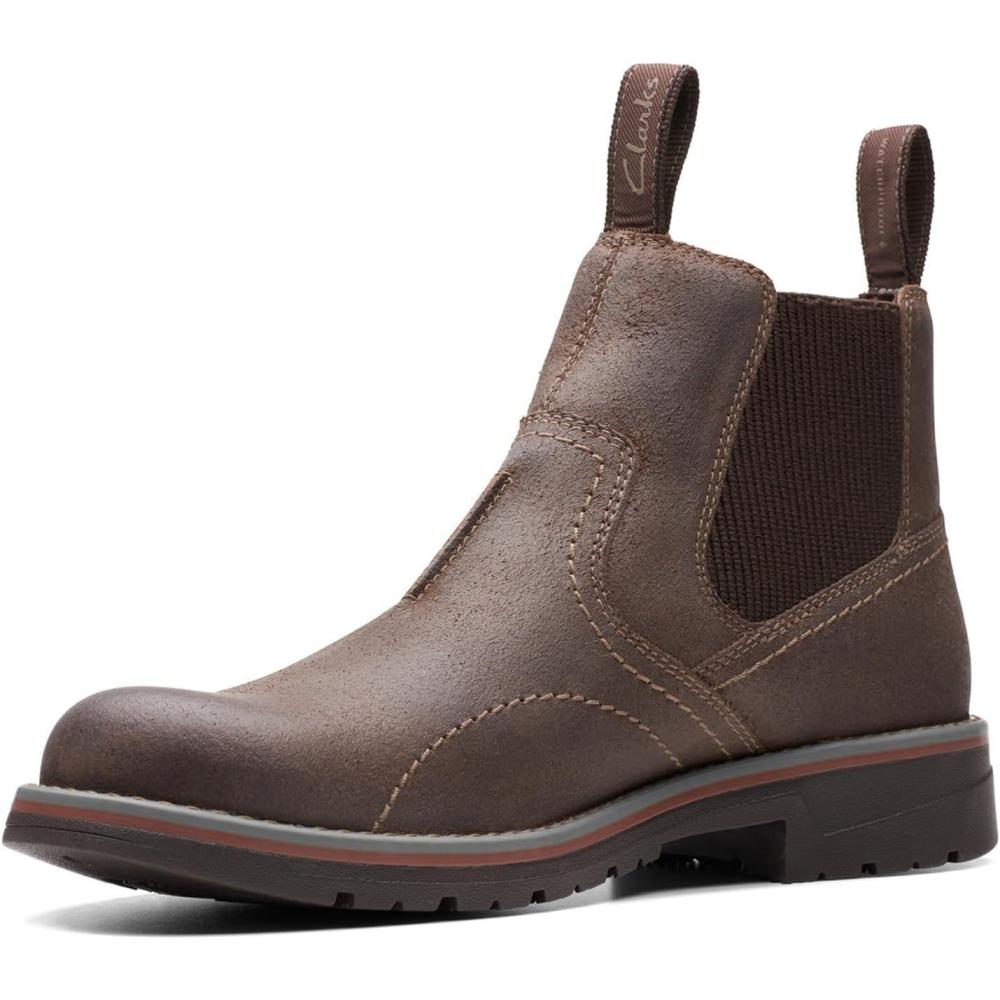 imageClarks Mens Morris Easy Chelsea BootDark Brown Waxy