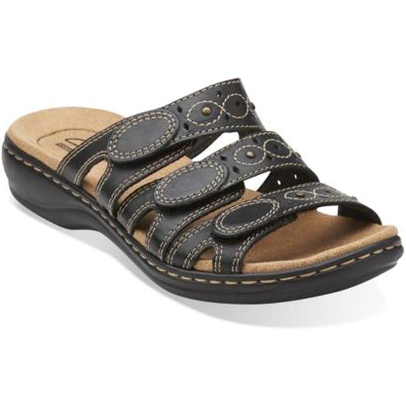 imageClarks Womens Leisa Cacti Q Slide SandalBlack Leather