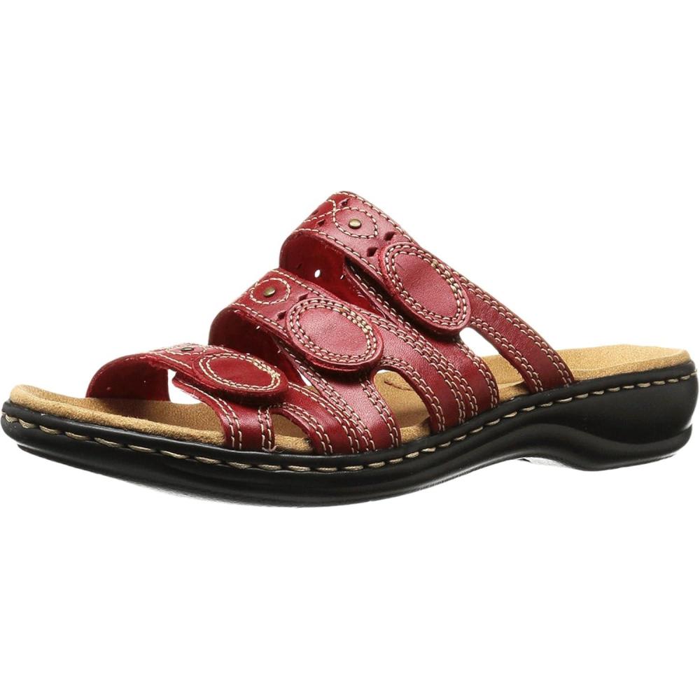 imageClarks Womens Leisa Cacti Q Slide SandalRed Leather
