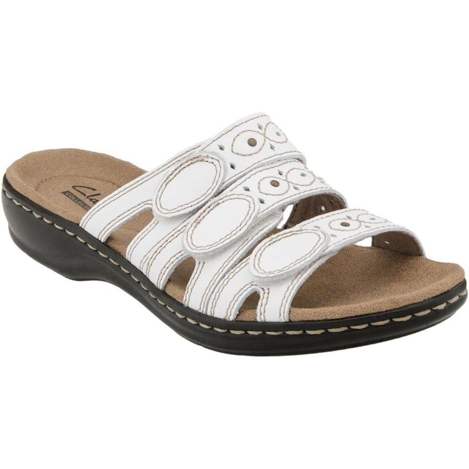 imageClarks Womens Leisa Cacti Q Slide SandalWhite Leather