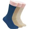 imageClarks Mens Casual Solid Crew Socks with Ribbed Welt 3 Pair DenimKhakiStone Mens 712 Shoe