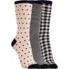 imageClarks Womens Checkered Crew Socks 3 Pair Khaki Womens 410 Shoe