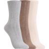 imageClarks Womens Wide Rib Crew Socks 3 Pair IvoryLt H GreyKhaki Womens 410 Shoe