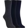 imageClarks Womens Wide Rib Crew Socks 3 Pair NavyCharcoalBlack Womens 410 Shoe