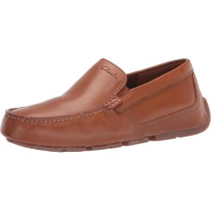 Clarks Men’s Markman Plain Driving Style Loafer(Tan Leather)