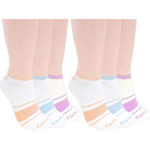 Clarks Women’s Full Cushion Low Cut Socks 6 Pair, White, Women’s 4-10 Shoe