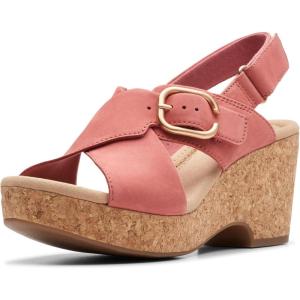 Clarks Women’s Giselle Cove Heeled Sandals(Blush Nubuck)