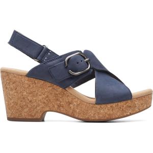 Clarks Women’s Giselle Cove Heeled Sandals(Navy Nubuck)