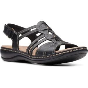 Clarks Women’s Leisa Janna Sandals(Black Leather)