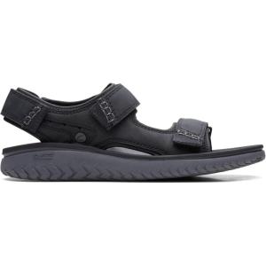 Clarks mens Wesley BayFlat Sandal(Black)