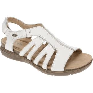 Clarks womens April BelleFlat Sandal(White Leather)