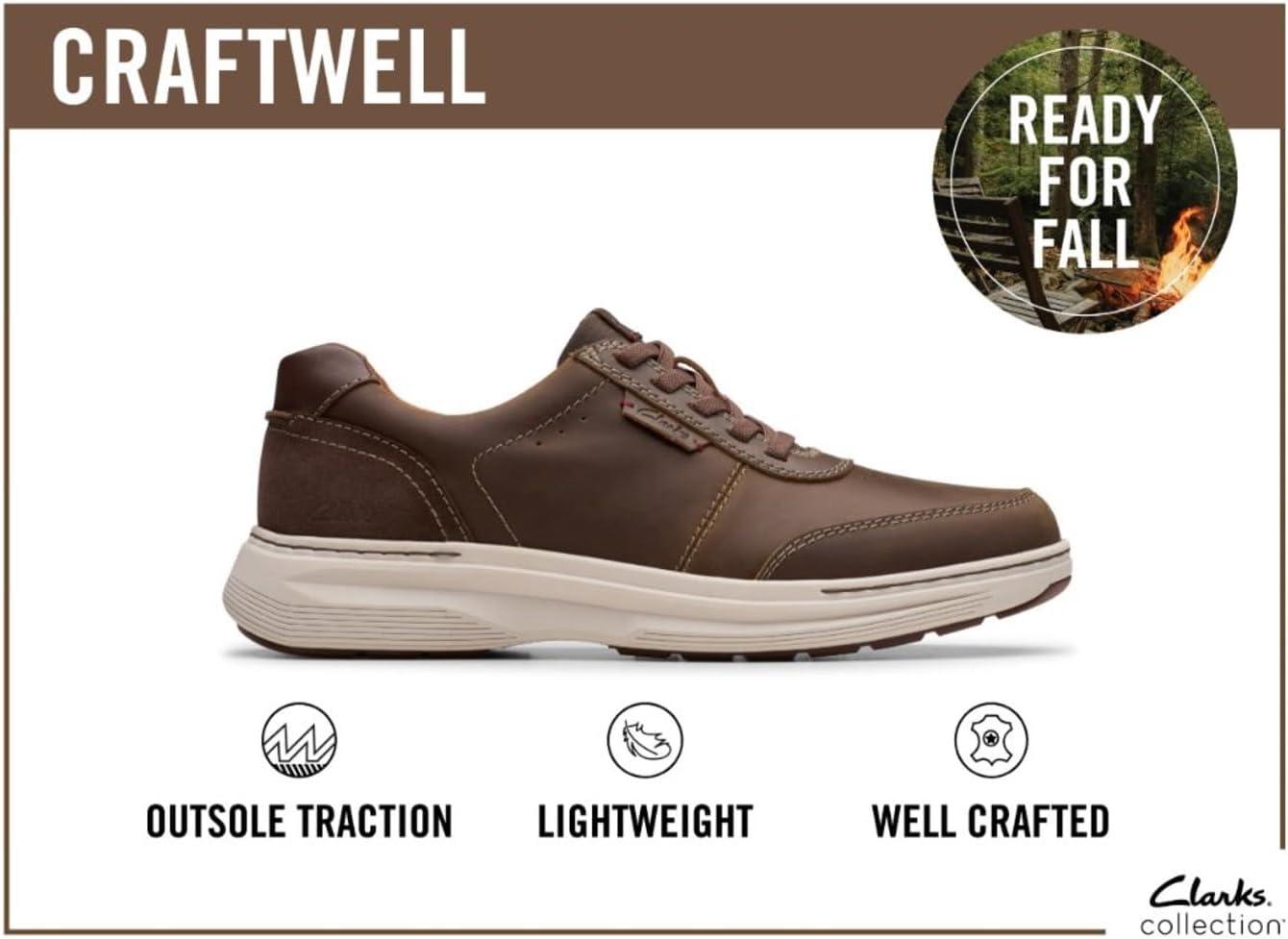 imageClarks Mens Craftwell Moc SneakerDark Tan Leather