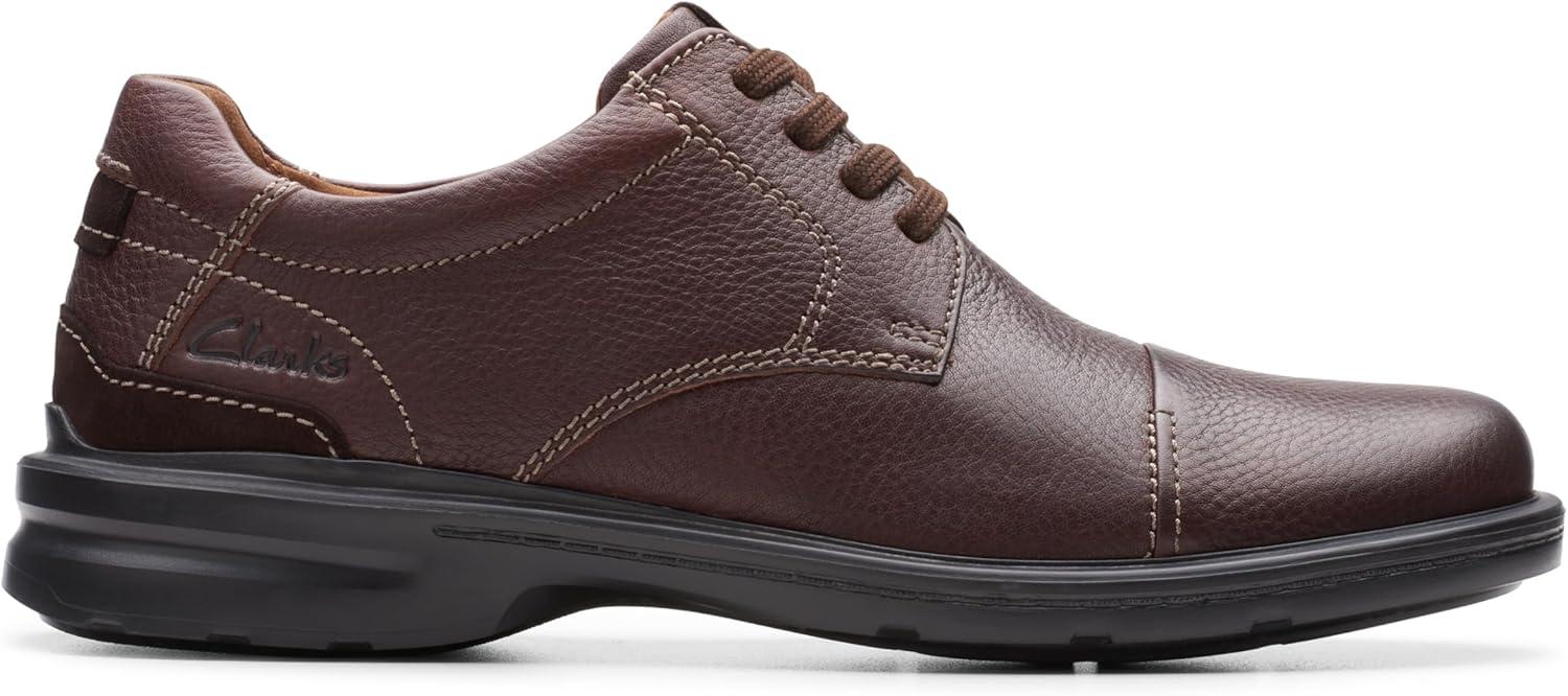 imageClarks Mens Gessler Cap OxfordBrown Tumbled Leather