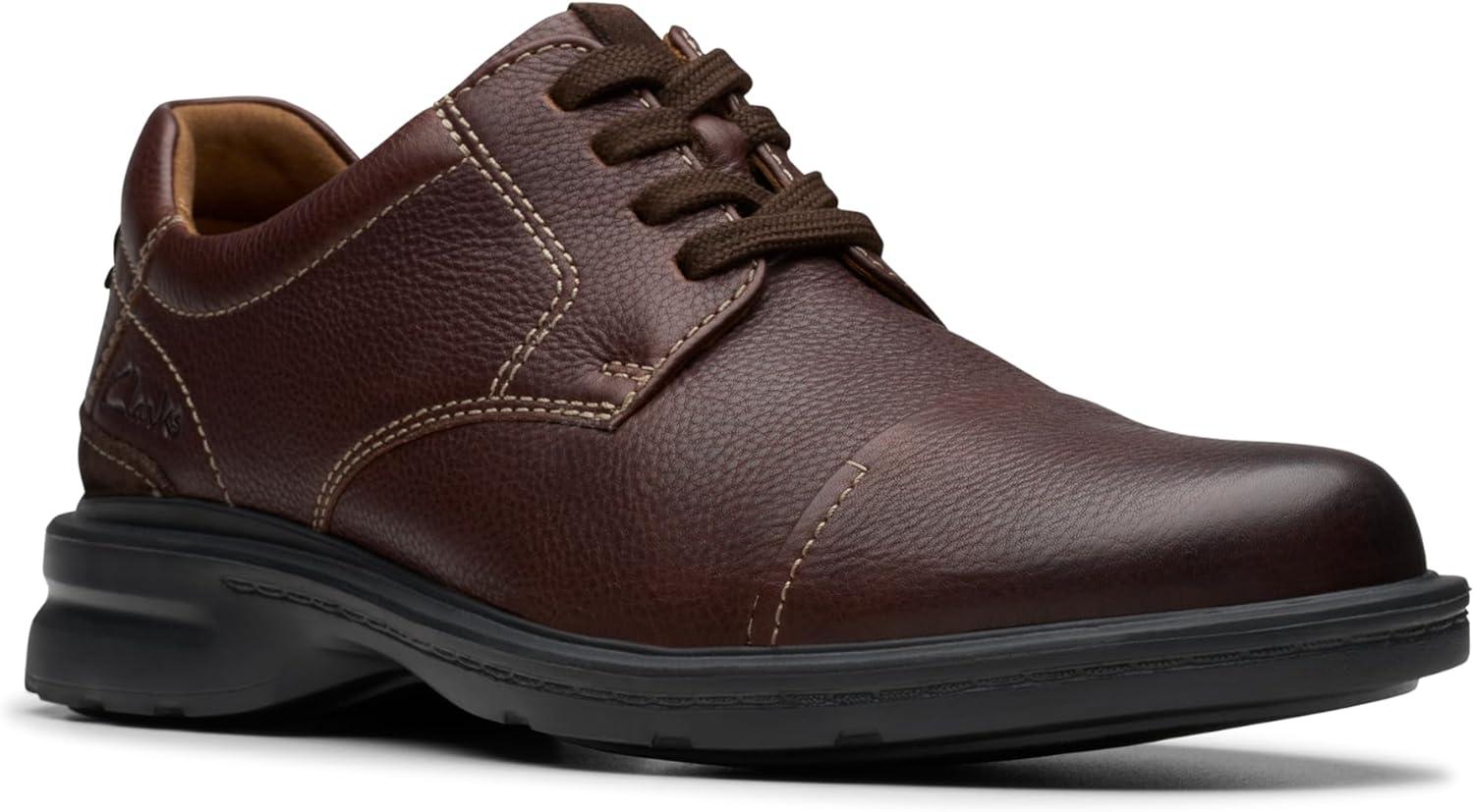 imageClarks Mens Gessler Cap OxfordBrown Tumbled Leather