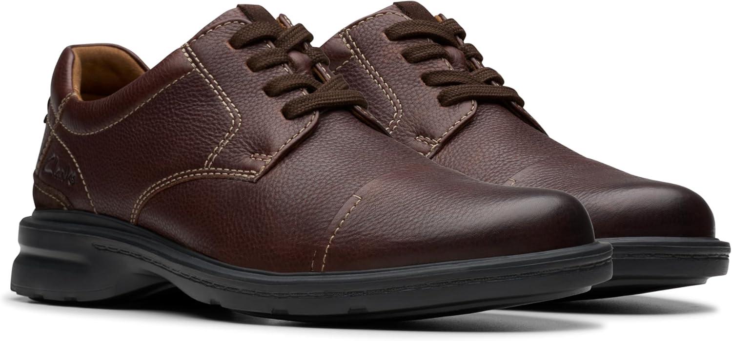 imageClarks Mens Gessler Cap OxfordBrown Tumbled Leather