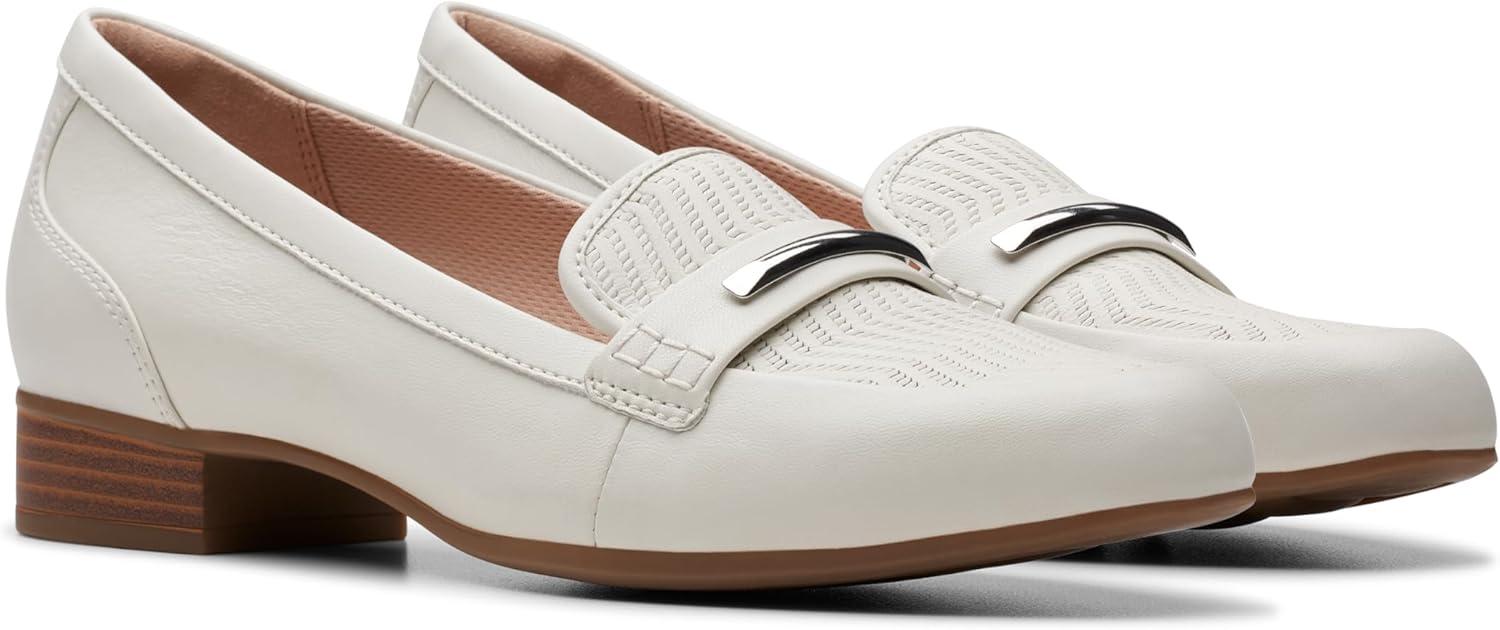imageClarks Womens Juliet Aster LoafersOff White Leather