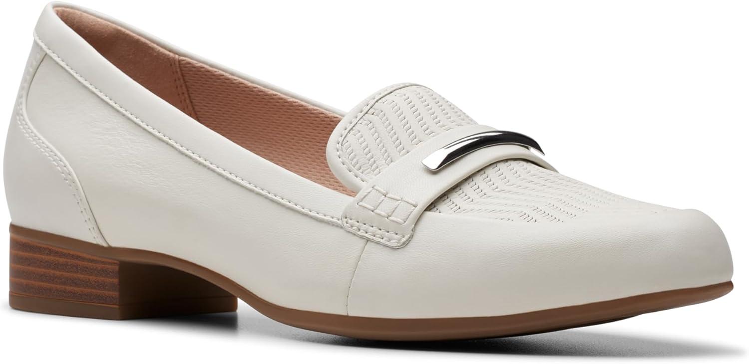 imageClarks Womens Juliet Aster LoafersOff White Leather