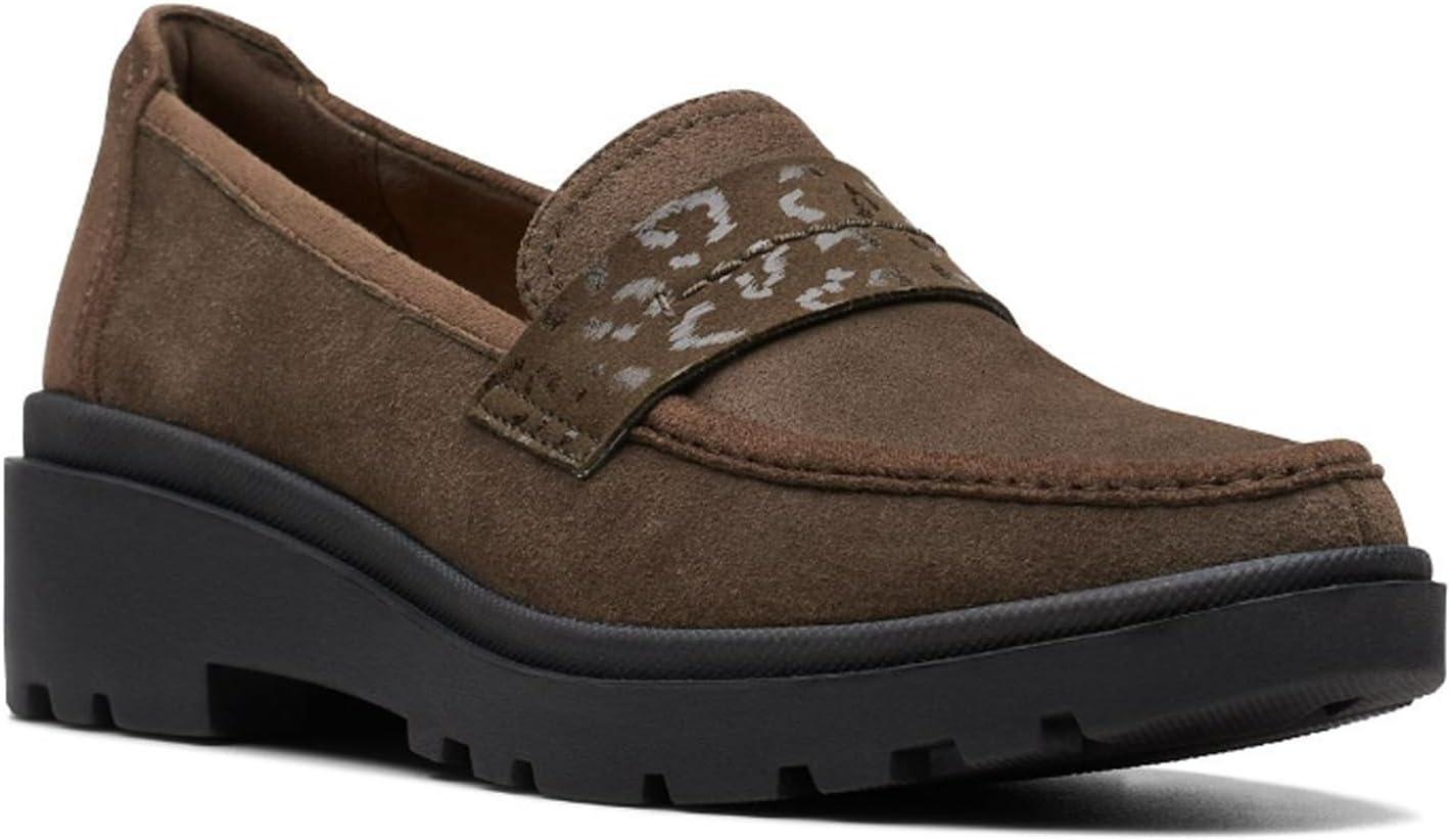 imageClarks Womens Calla Ease LoafersDark Olive Suede