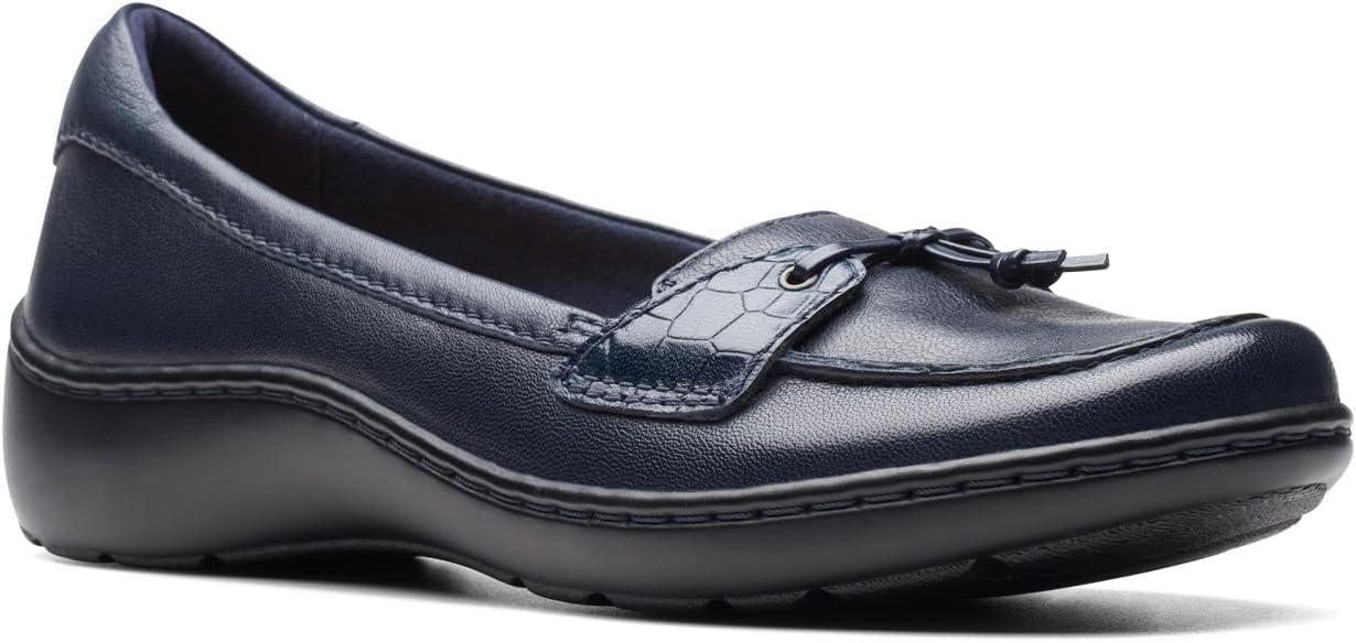 imageClarks Womens Cora Haley LoafersNavy Leather