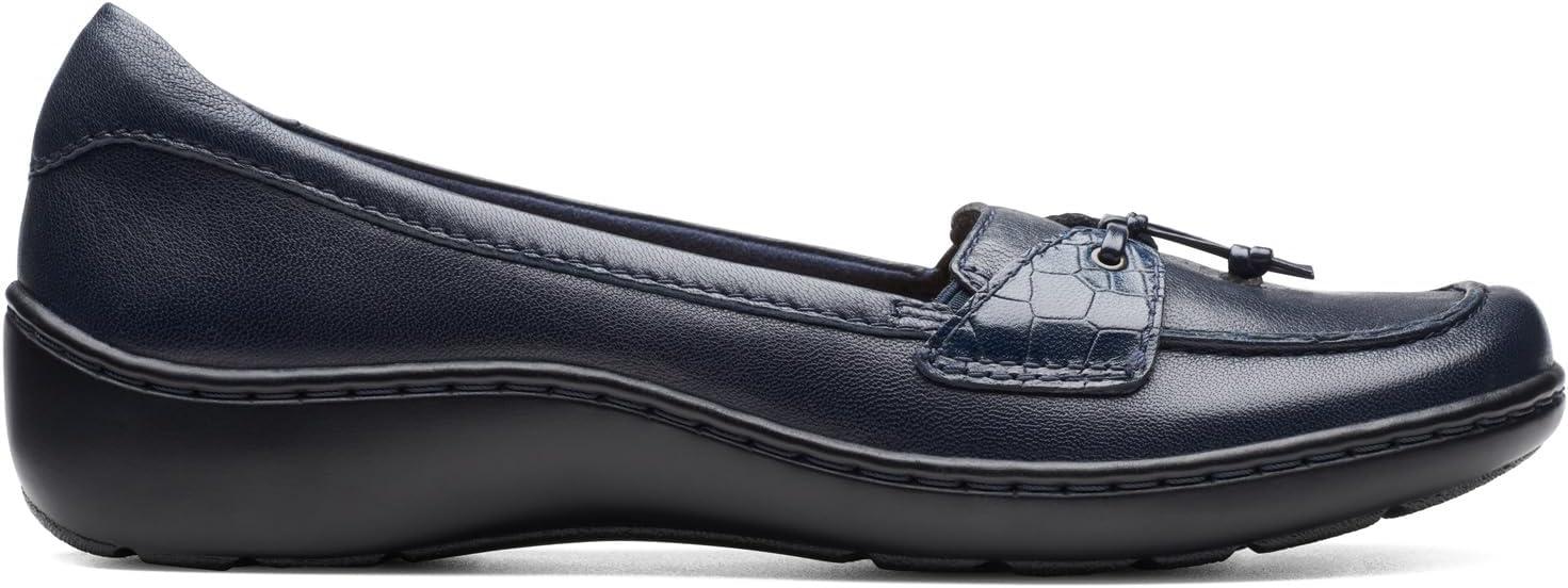 imageClarks Womens Cora Haley LoafersNavy Leather