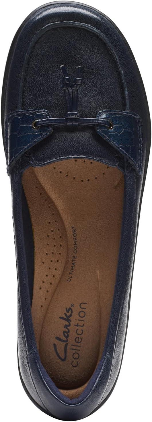 imageClarks Womens Cora Haley LoafersNavy Leather