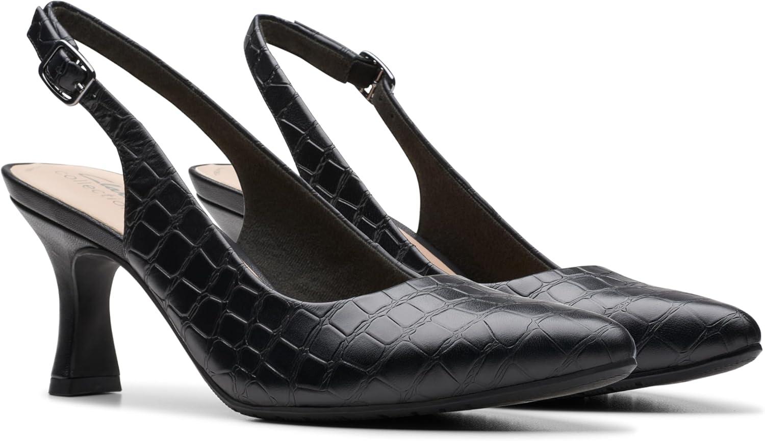 imageClarks Womens Kataleyna StepBlack Croc Print Leather