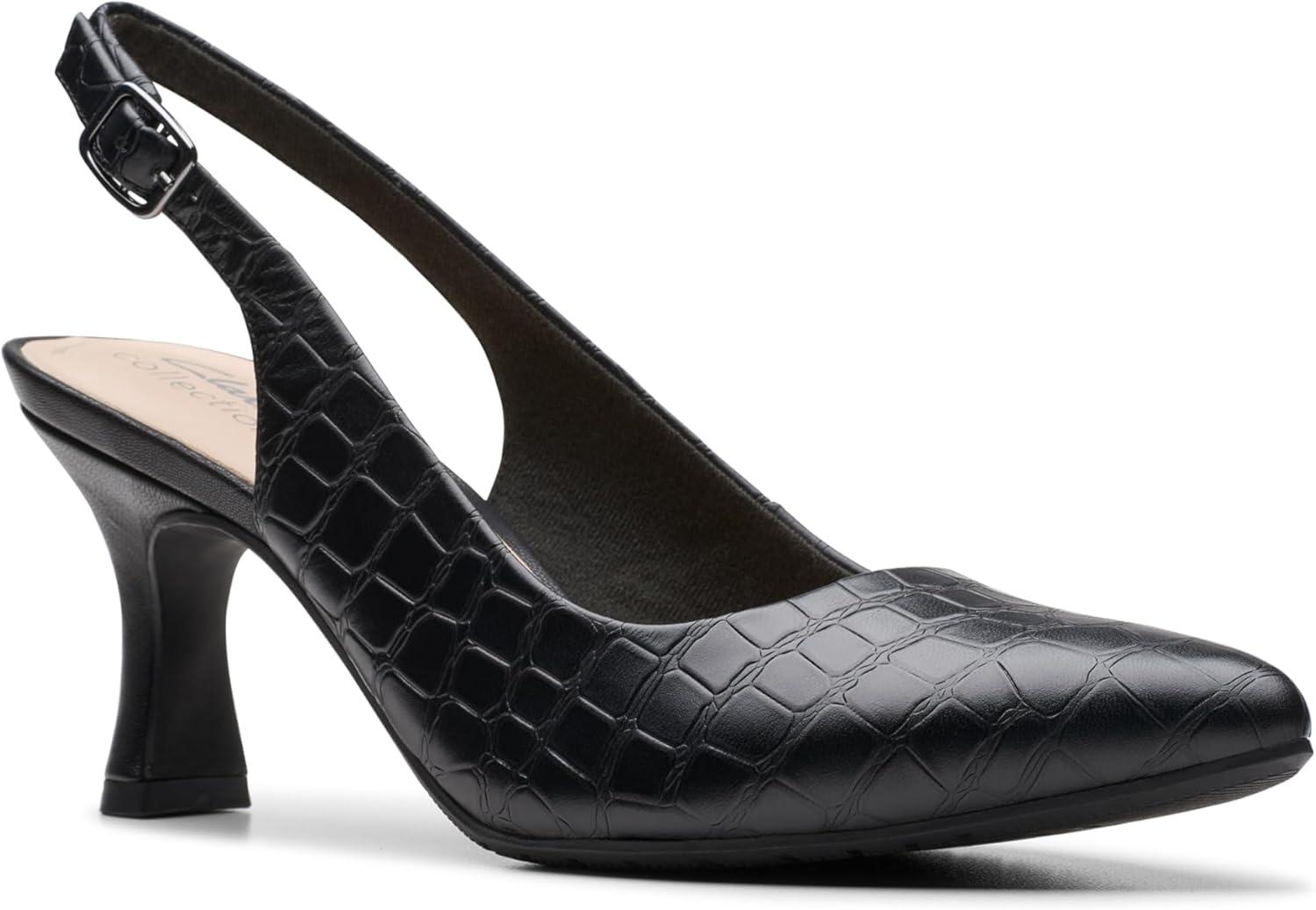 imageClarks Womens Kataleyna StepBlack Croc Print Leather