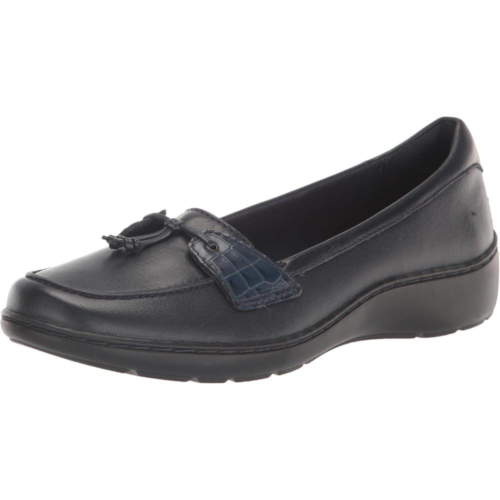 imageClarks Womens Cora Haley LoafersNavy Leather