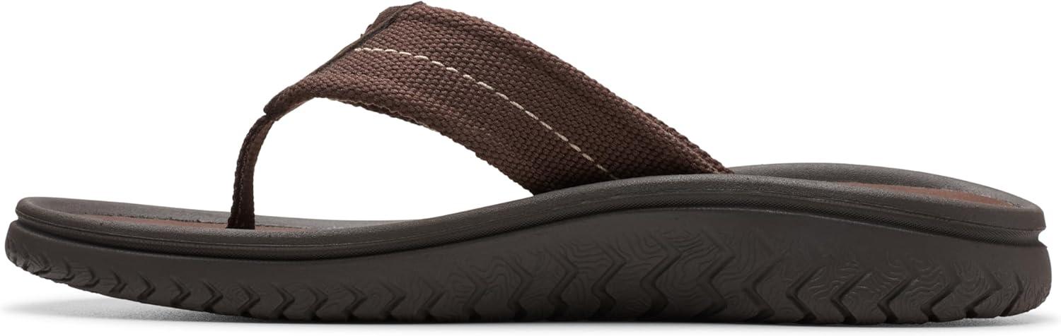imageClarks Mens Wesley Post FlipFlopDark Brown Textile