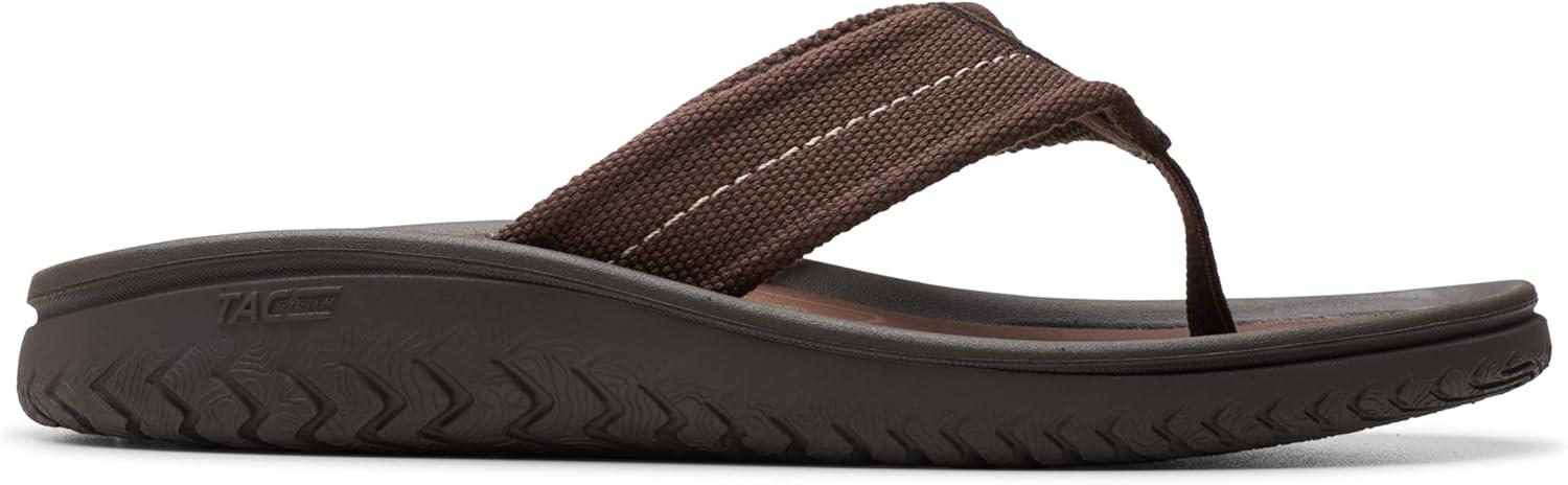 imageClarks Mens Wesley Post FlipFlopDark Brown Textile