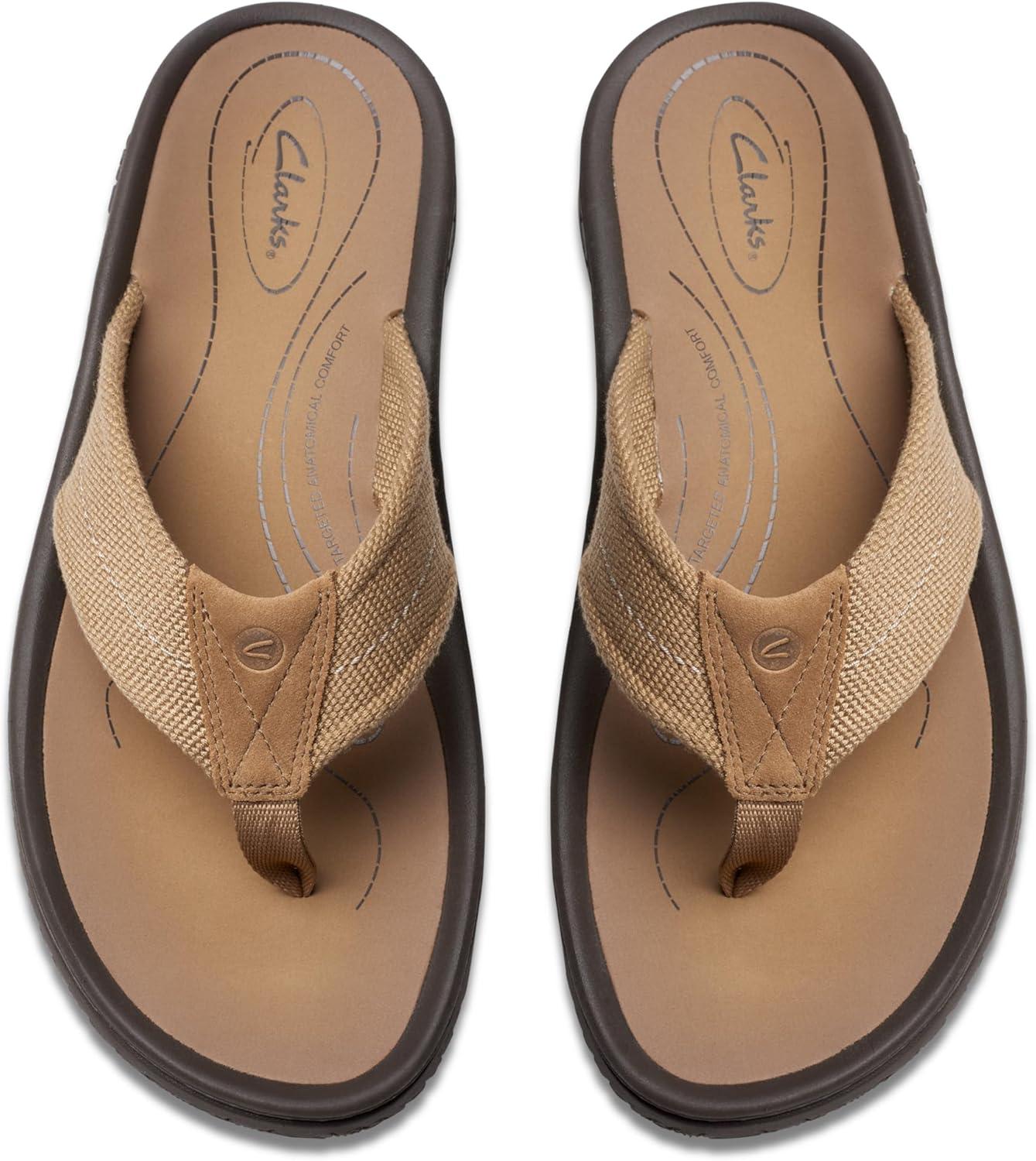 imageClarks Mens Wesley Post FlipFlopDesert Textile