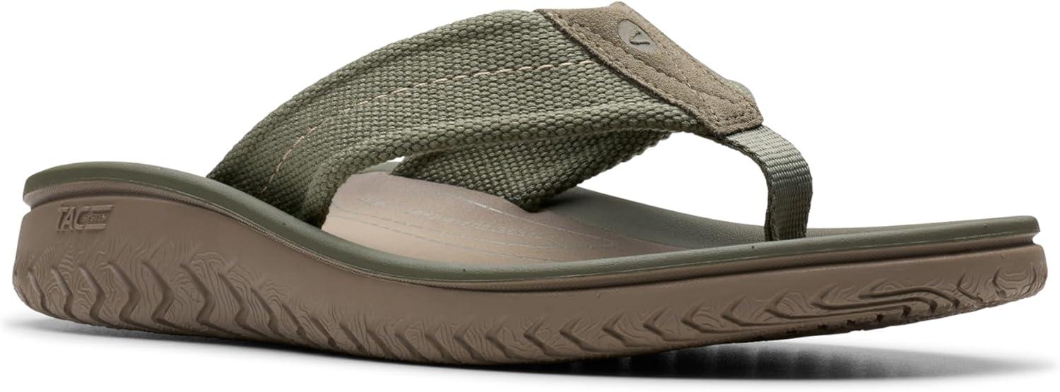 imageClarks Mens Wesley Post FlipFlopOlive Textile