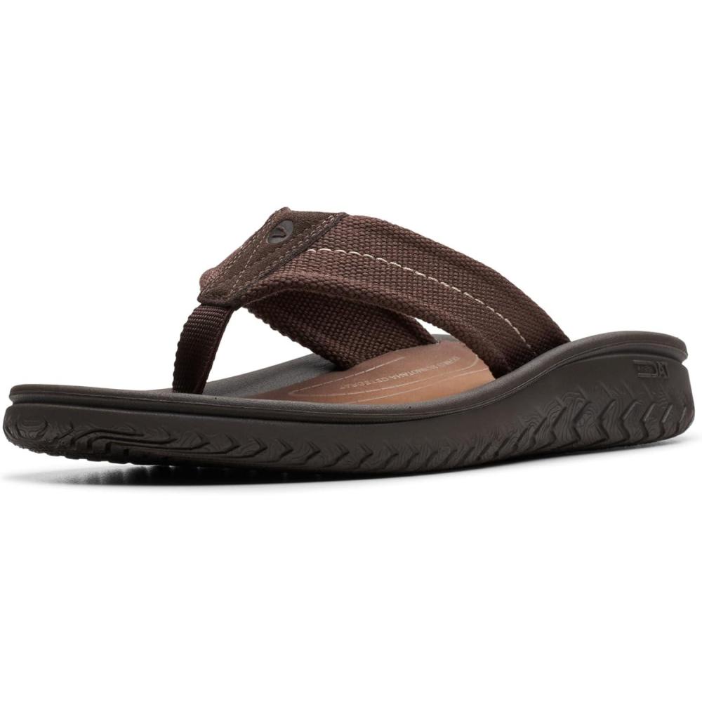 imageClarks Mens Wesley Post FlipFlopDark Brown Textile