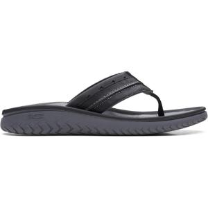 Clarks Men’s Wesley Post Flip-Flop(Black)