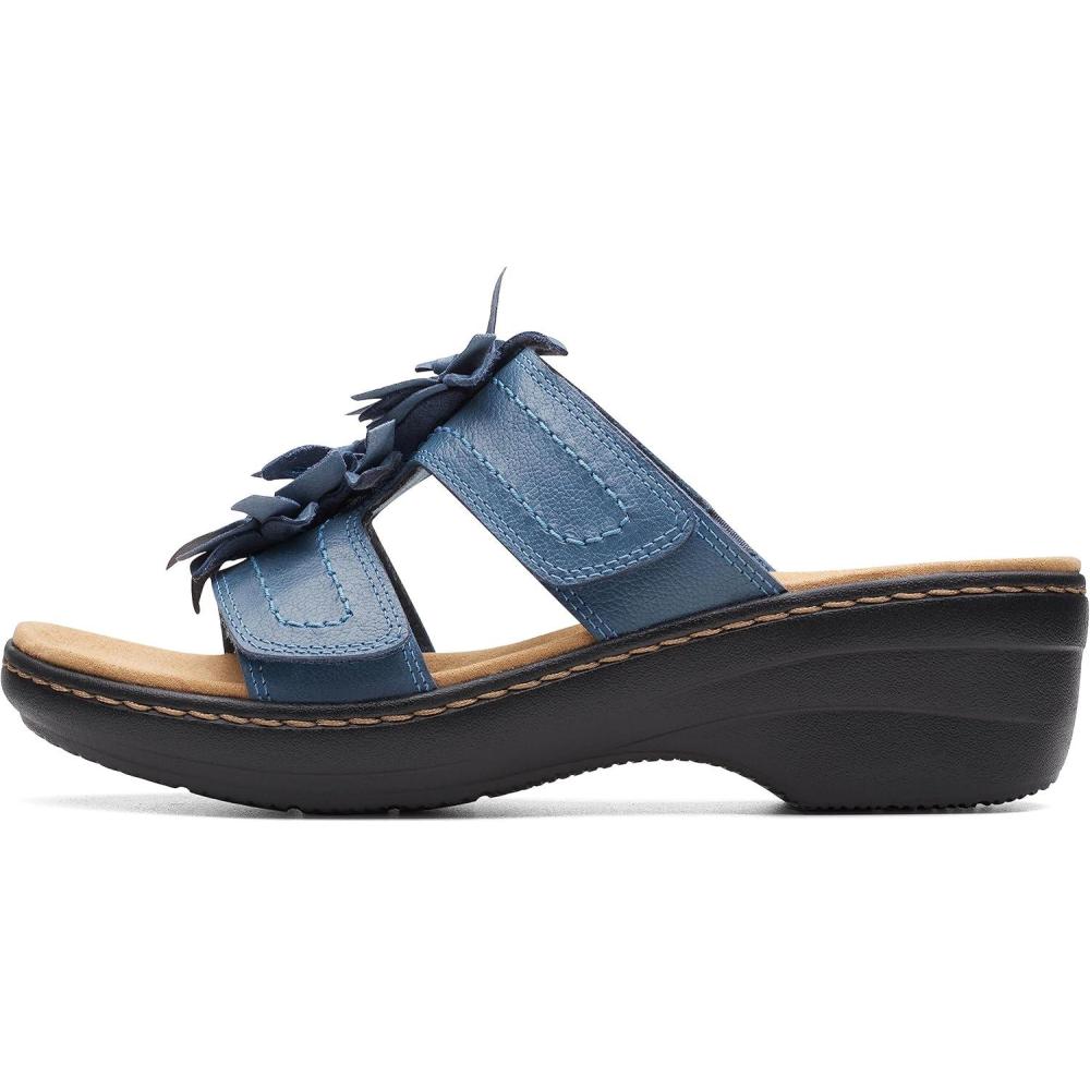 imageClarks womens Merliah RaelynSlide SandalBlue Leather