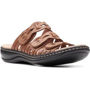 Clarks Women’s Leisa Faye Flat Sandal(Tan Leather)