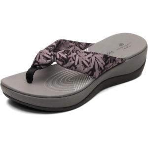 Clarks Women’s Arla Glison Flip Flop(Black Floral)