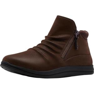 Clarks Women’s Breeze Path Cloudsteppers Ankle Boots(Dark Brown Textile)