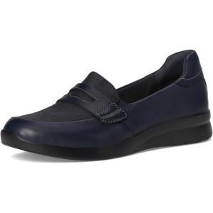 Clarks Womens Ellowyn Penny(Navy Leather)