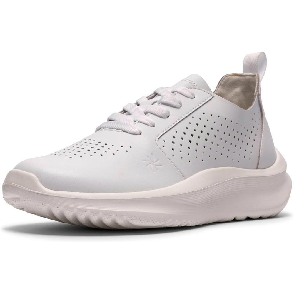 imageClarks Womens Solevana Style CloudSteppers SneakersWhite Leather