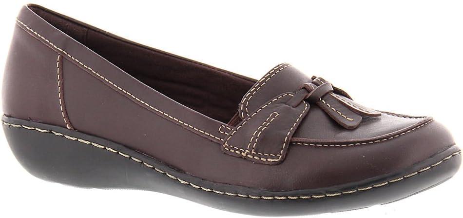 imageClarks Womens Ashland Bubble Slip On LoafersBurgundy Leather