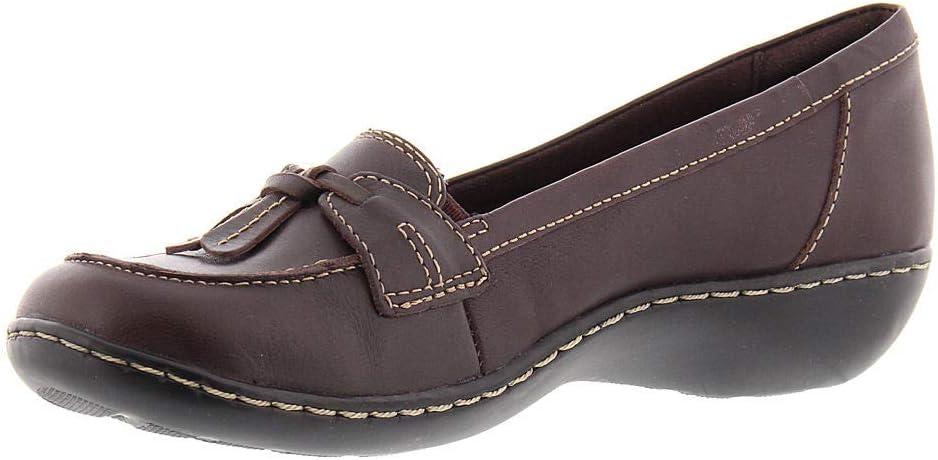imageClarks Womens Ashland Bubble Slip On LoafersBurgundy Leather