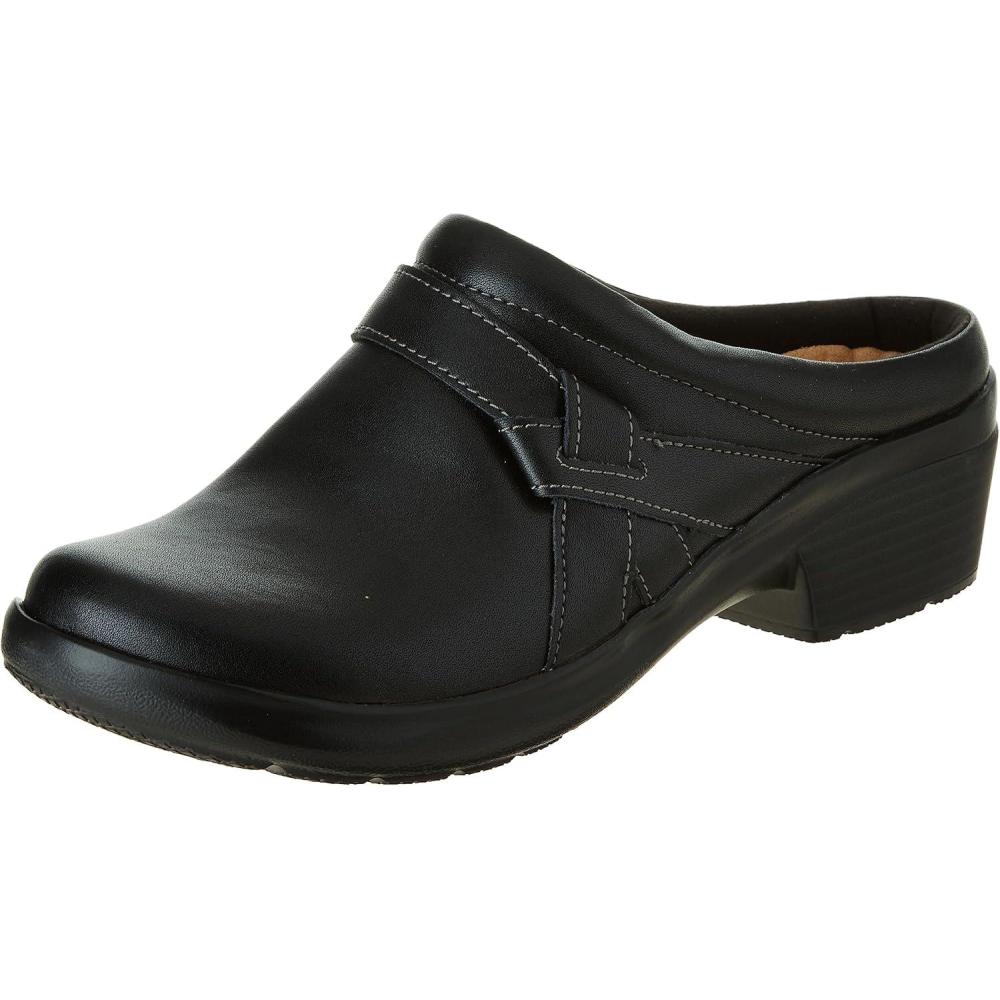 imageClarks Womens Angie Mist ClogsBlack Leat